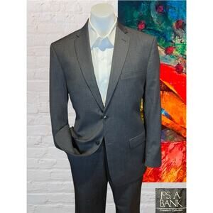 Jos A Bank Travelers Slim 40R 32x27+ Men Gray 2 Piece Suit Jacket Pants Note